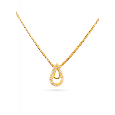 Teardrop Pendant Fancy Chain