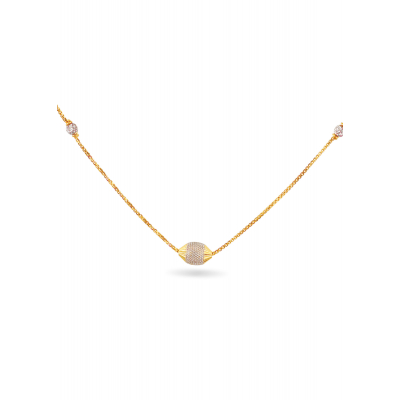 Sleek Rhodium Finish Gold Chain