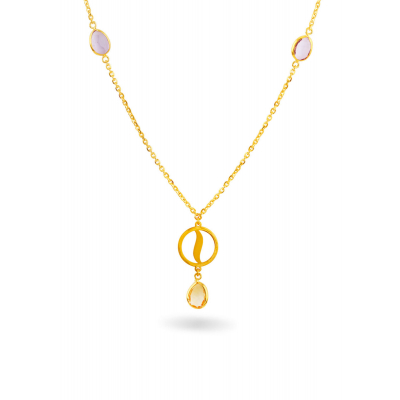 Matte Finish Fancy Stone Necklace Set