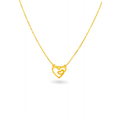 Two Hearts One Shine Fancy Ball Necklace