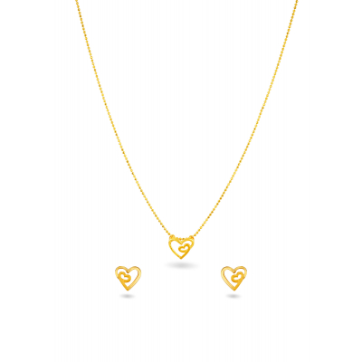 Two Hearts One Shine Fancy Ball Necklace