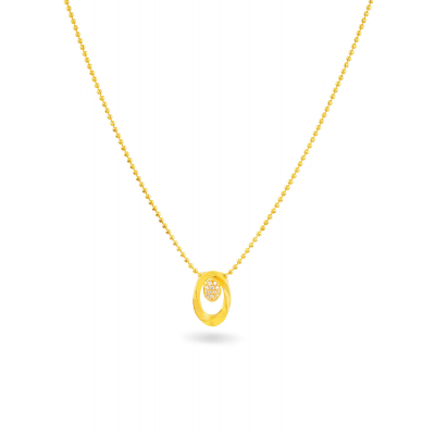 Casting Ball Chain Stone Pendant Set