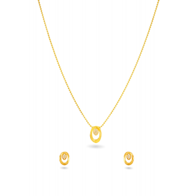 Casting Ball Chain Stone Pendant Set