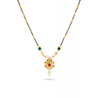 Zero Black Beads Pearl Pendant Chain