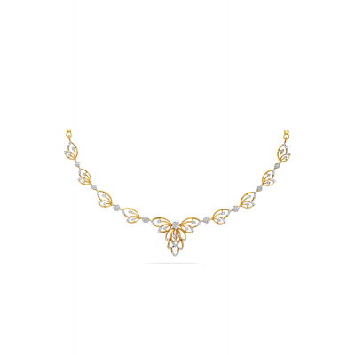 Fallen Leaves Nature's Necklace in Gold and Diamond