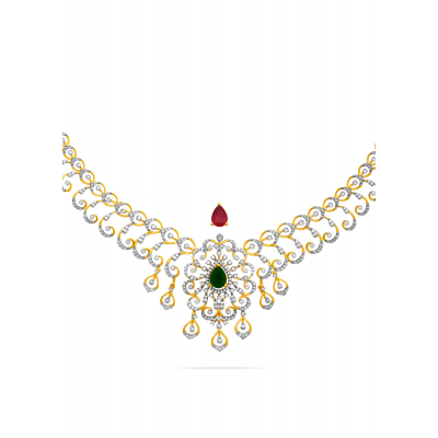 Lotus Blossom Diamond Necklace