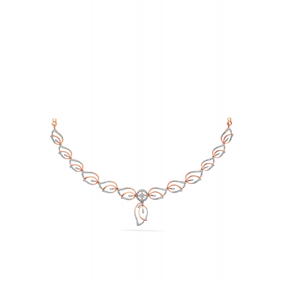 Paisley Elegance Gold and Diamond Necklace