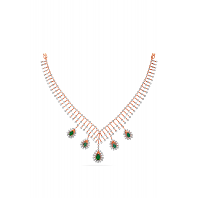 Leaf Motif Diamond Necklace