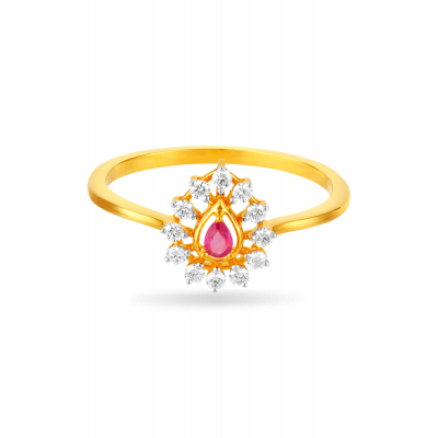 Sparkling Ruby Bloom Ring