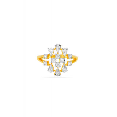Jali Art Inspired Floral Diamond Ring
