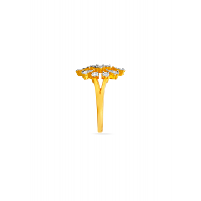 Jali Art Inspired Floral Diamond Ring