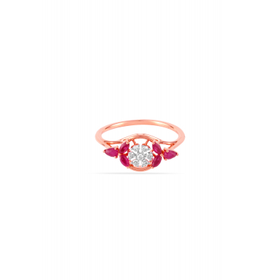 Floral Radiance Ruby Ring
