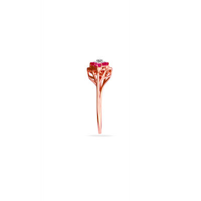 Floral Radiance Ruby Ring