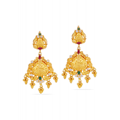 Lakshmi Grace Ruby Emerald Hanging Earrings
