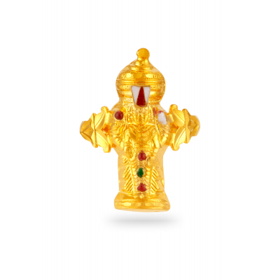 Vibrant Elegance Govindarajalu Embossed Ring with Enamel Work