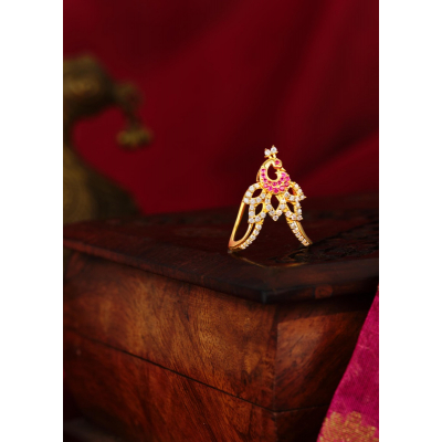 Radiant Heritage Vanki Model Ring with Ruby, Emerald & Zircon