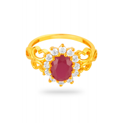 Vibrant Elegance Ruby & Zircon Party Ring