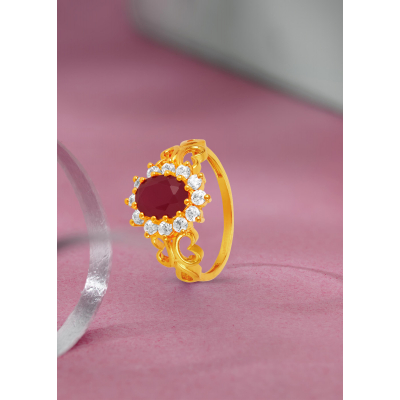 Vibrant Elegance Ruby & Zircon Party Ring