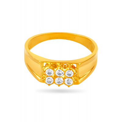 Karaikudi Close Setting Stone Rose Gold Finish Ring