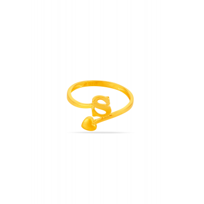 Personalized Grace Alphabet 'S' Finger Ring