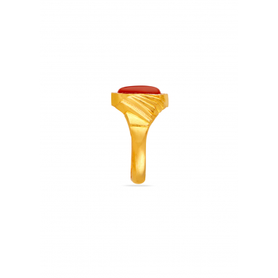 Red Ember Coral Stone Ring