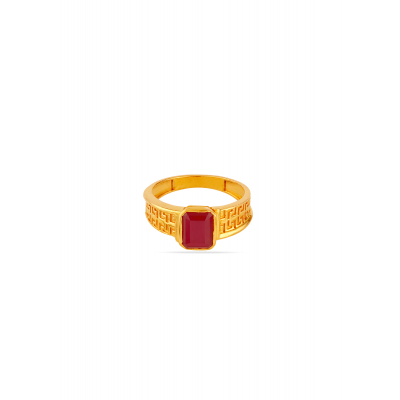 Crimson Spark Ring for Men