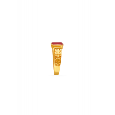 Crimson Spark Ring for Men