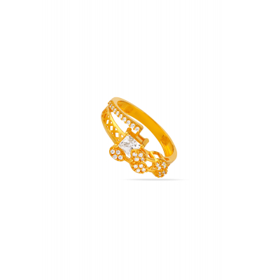 Trend Line Spark Zircon Ring