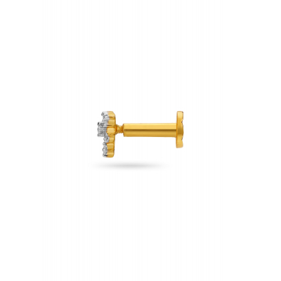 Diamond Nose Pin with Triangle Frame