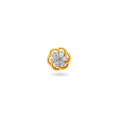 Floral Swirl Diamond Nose Pin