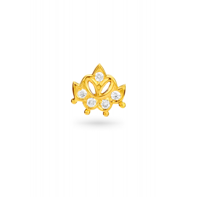 Lotus Sparkle Diamond Nose Pin