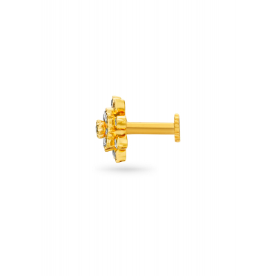 Rangoli Inspired Diamond Nose Pin