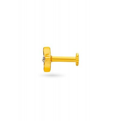 Curved Charm Diamond Nose Pin