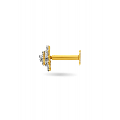 Golden Bloom Diamond Nose Pin
