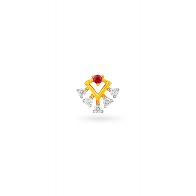 Emerald Bloosom Diamond Nose Pin