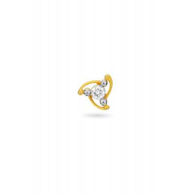 Golden Triad Diamond Nose Pin