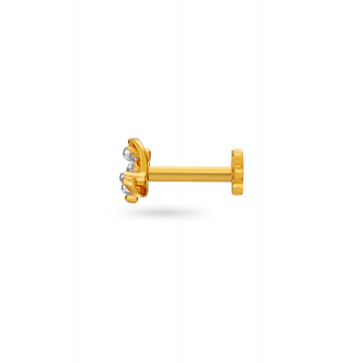 Golden Triad Diamond Nose Pin