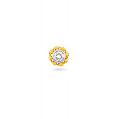 Single Stone Diamond Cluster Nose Pin