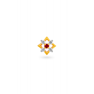 Emerald Elegance Diamond Nose Pin