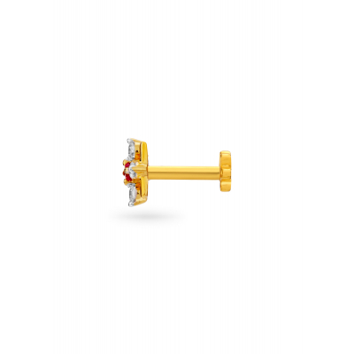 Emerald Elegance Diamond Nose Pin