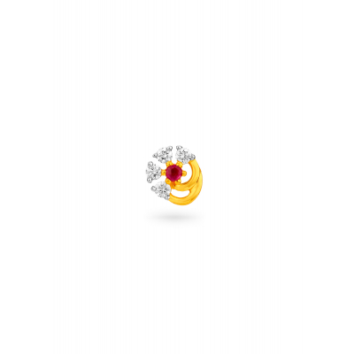 Dance of the Ruby Diamond Nose Pin