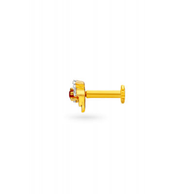 Dance of the Ruby Diamond Nose Pin