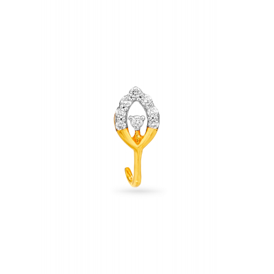 Blooming Oval Diamond Nose Pin