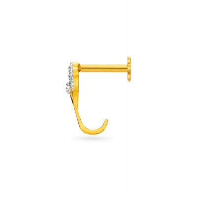 Blooming Oval Diamond Nose Pin