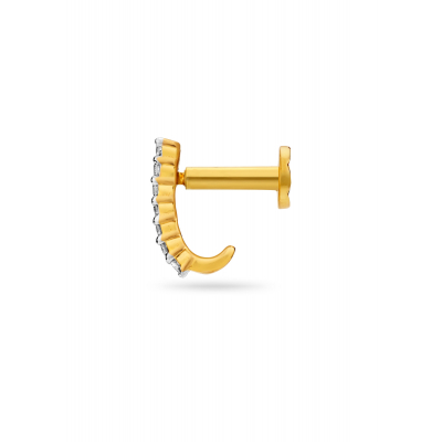 Gleaming Row Diamond Studded Nose Pin