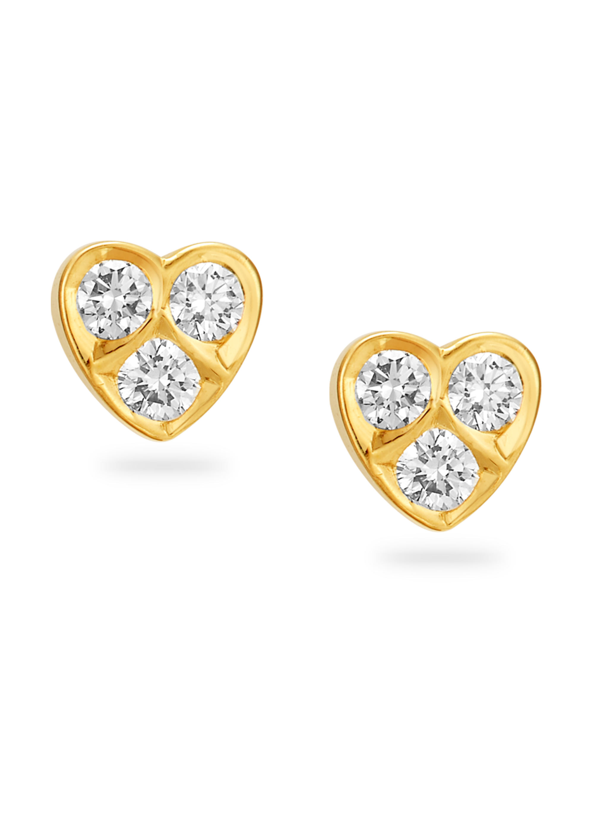 Lucky Clover Gold and Diamond Earstuds