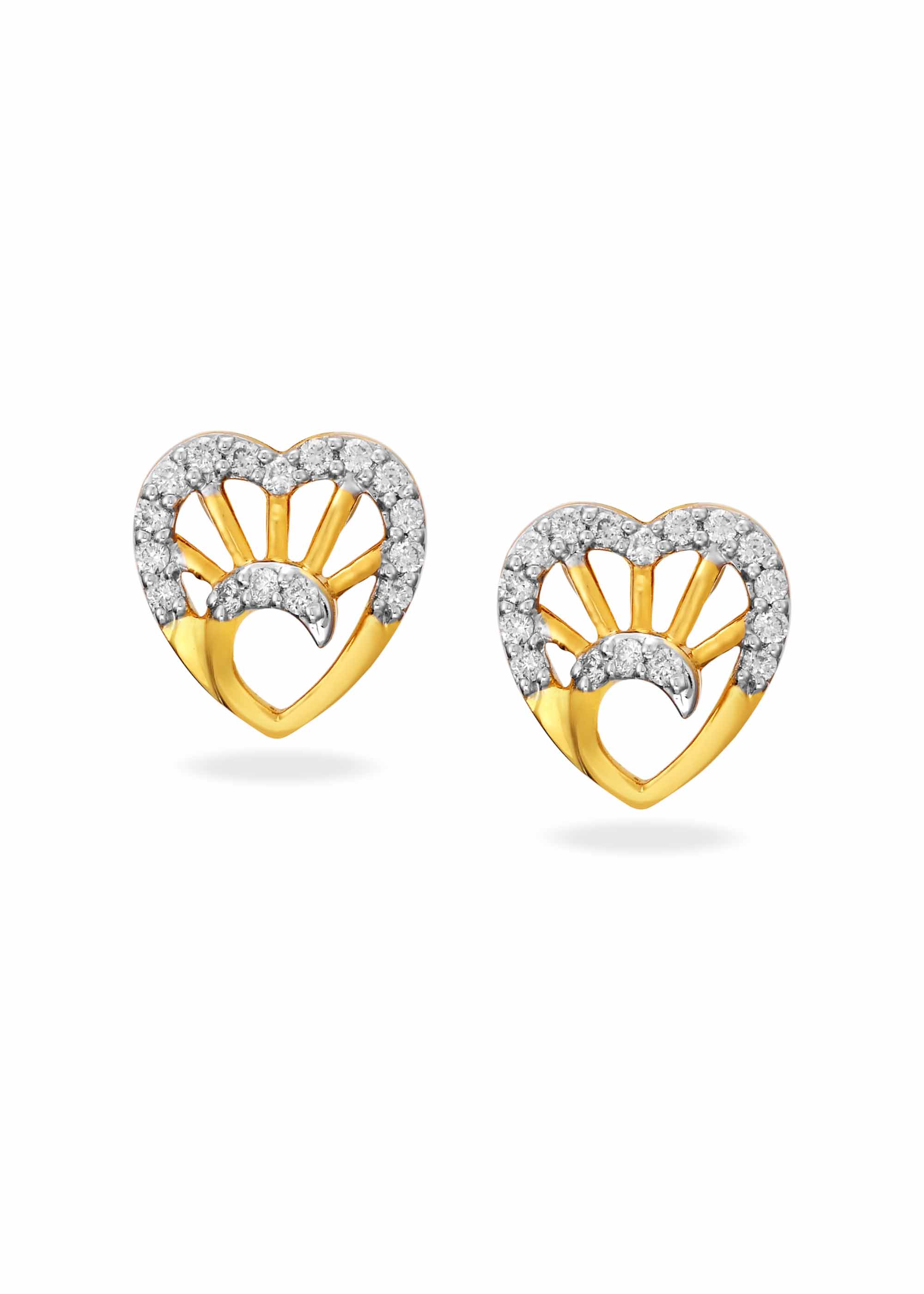 Heart Motif Diamond Earstuds
