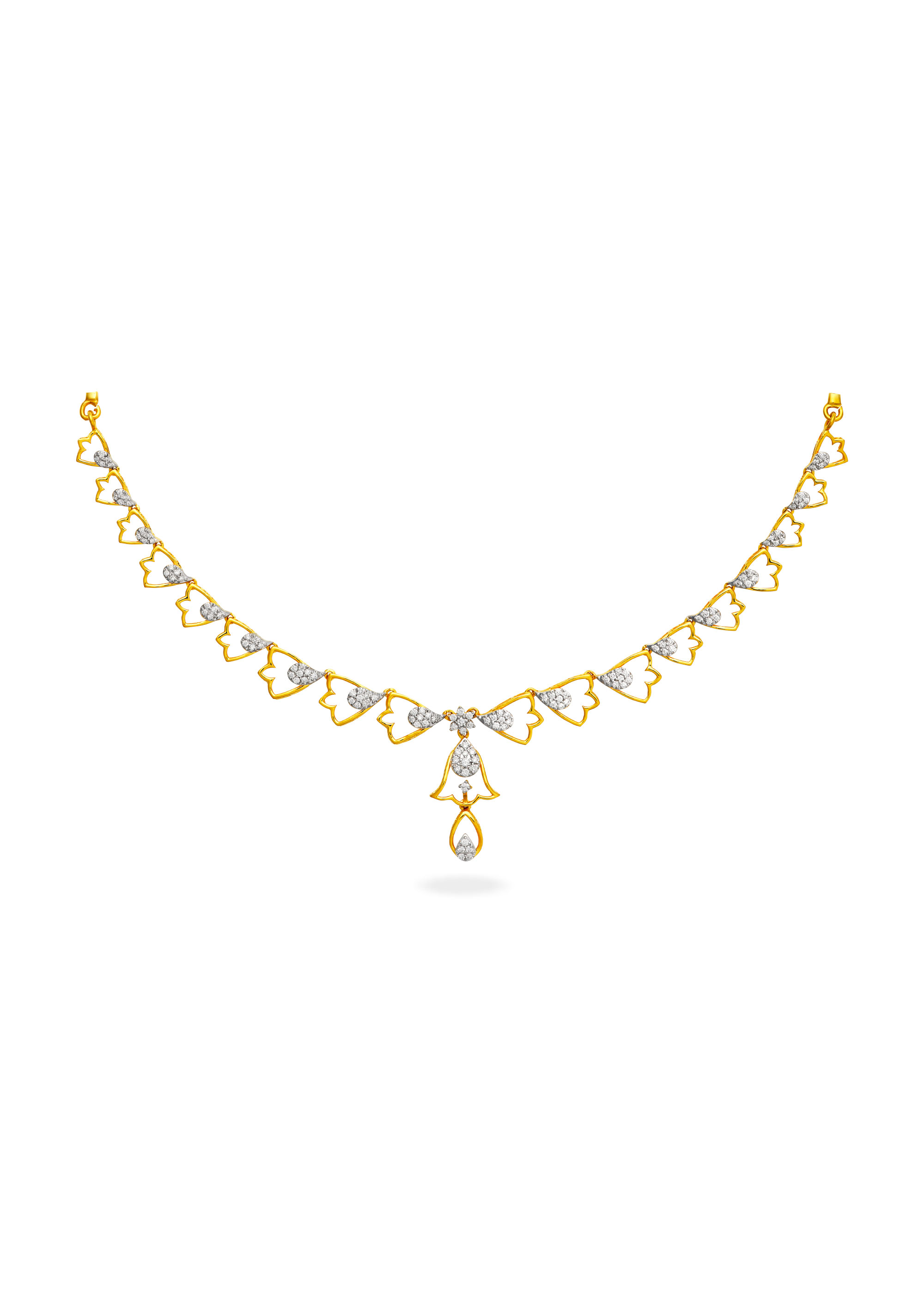 Floral Splendor Gold and Diamond Necklace