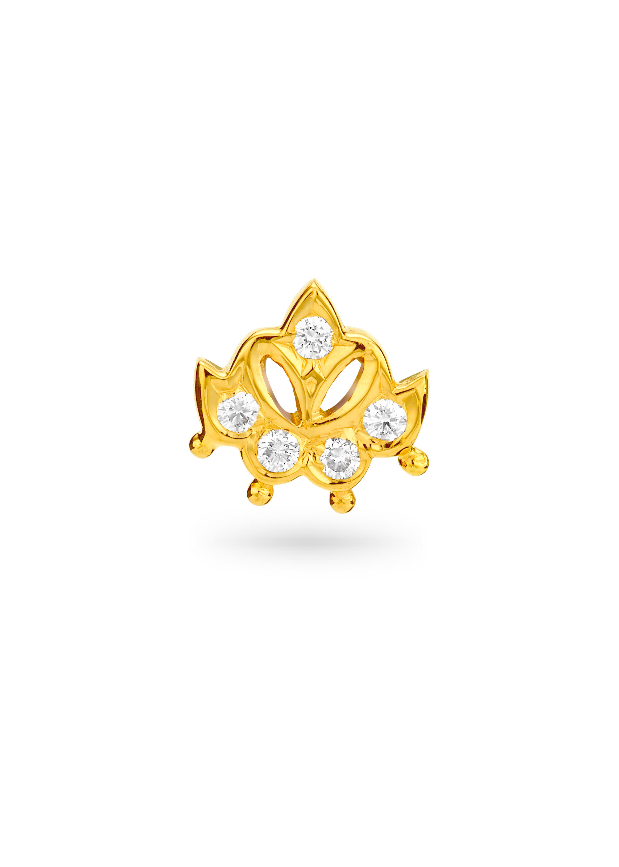 Lotus Sparkle Diamond Nose Pin
