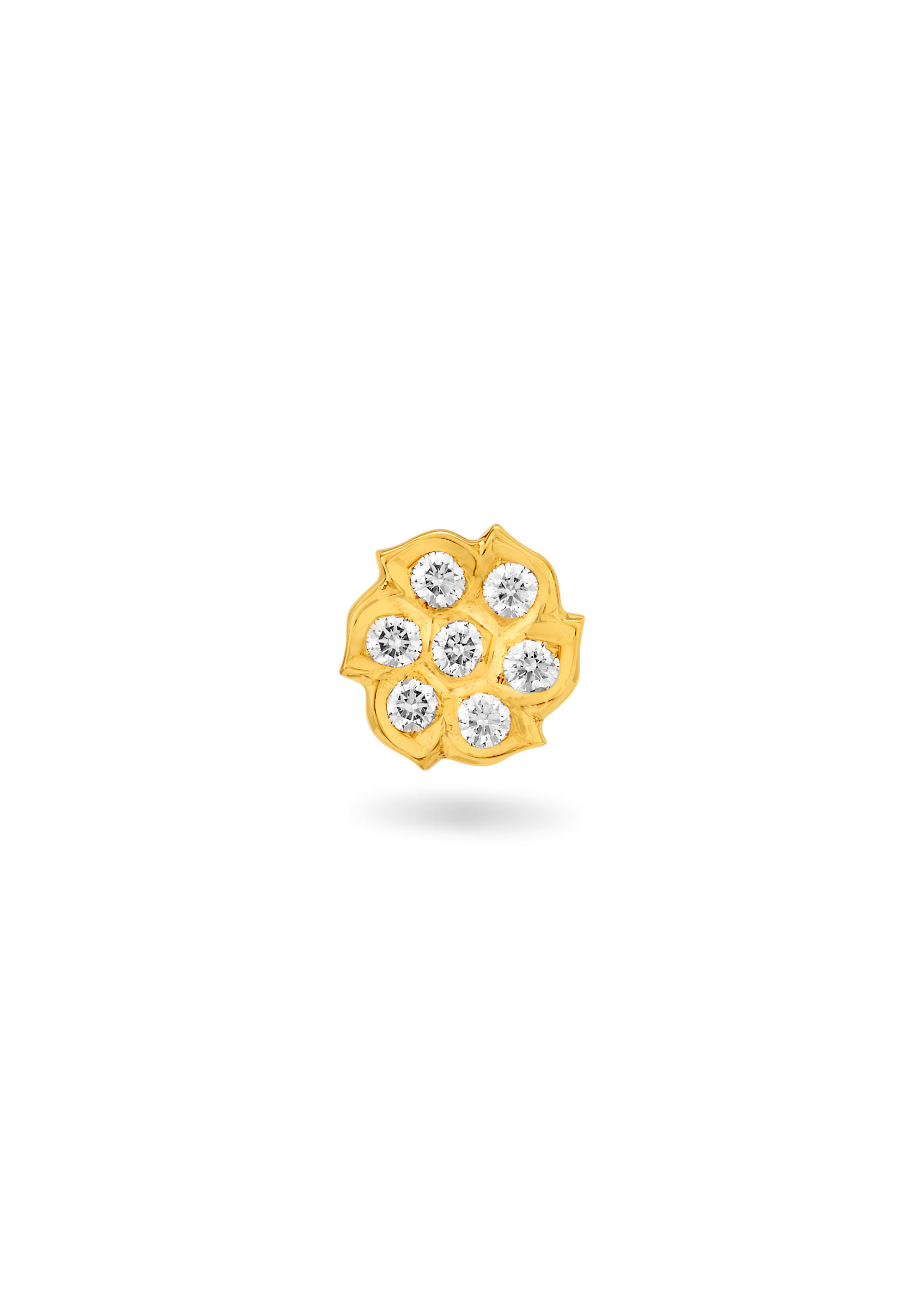 Twirling Rose Diamond Nose Pin